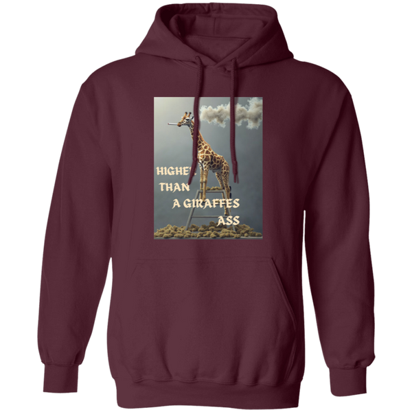 HigherThanAGiraffesAss Comfortable 8oz Unisex Hoodie – "Higher Than a Giraffe’s Ass" Funny Graphic Hoodie with Durable Stitching, Double-Layer Hood & Pouch Pocket