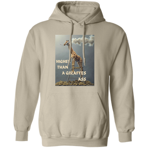HigherThanAGiraffesAss Comfortable 8oz Unisex Hoodie – "Higher Than a Giraffe’s Ass" Funny Graphic Hoodie with Durable Stitching, Double-Layer Hood & Pouch Pocket